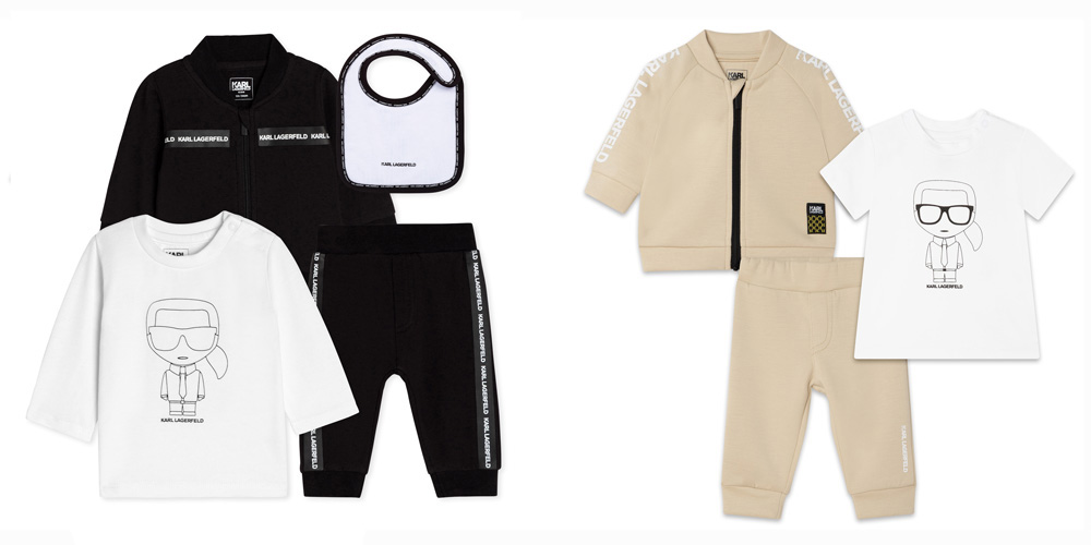Czarne i beżowe dresy niemowlęce dla chłopca Karl Lagerfeld ss22